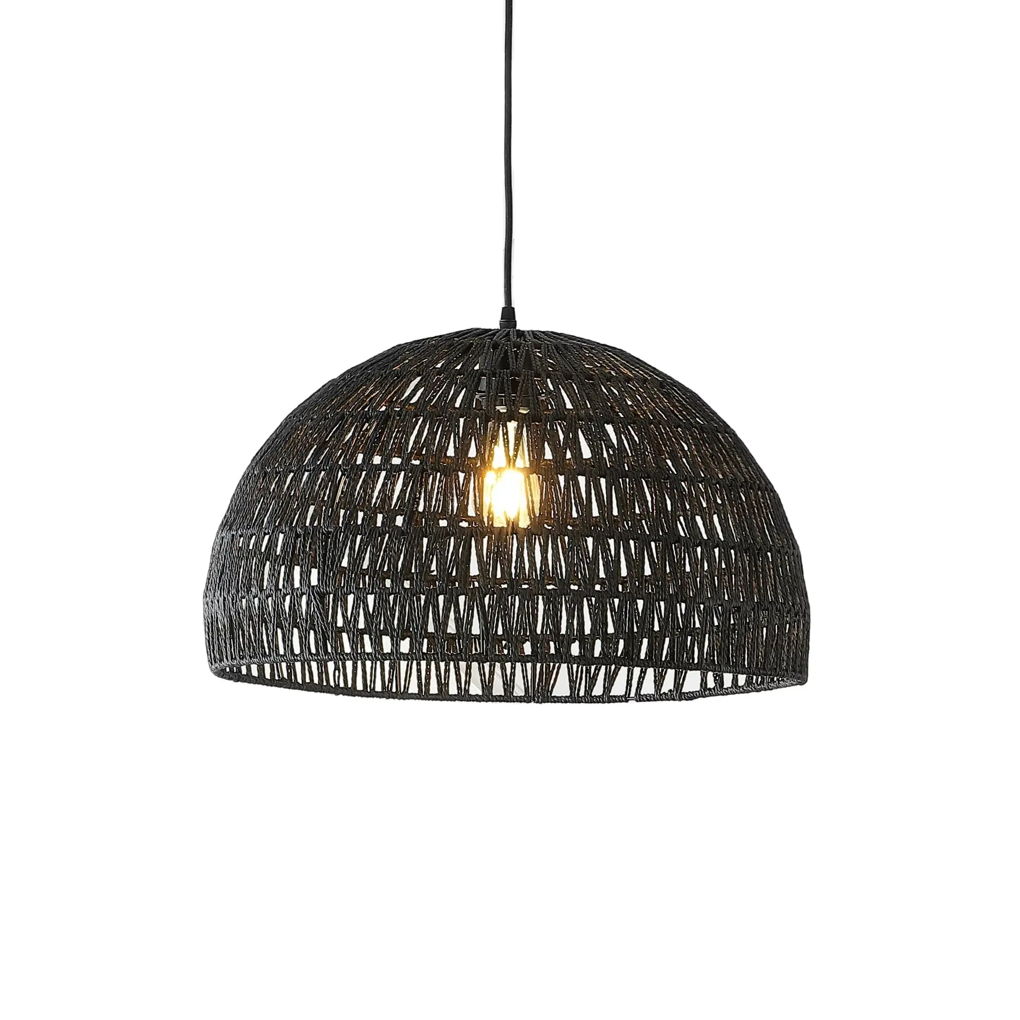 Environmentally Friendly Cheap Black Handcrafted Rattan Decorative Ceiling Lampshade Best Price Vietnam ML82