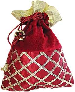 Sac à main traditionnel en soie Gota Potli avec cordon de serrage, élégant pour femme, pochette de mariage Shagun, Mehandi, Nouvel An chinois, Halloween, cadeau - Product Image 4