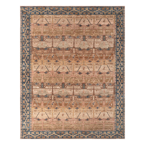 Erbe Hand Knotted <b>Wool</b> Rugs Beige & <b>Brown</b> Geometric Pattern for Home Use-Lnr-3112 9x12 Rectangle Hallway Carpet Jaipur Rugs ZA - Product Image 1