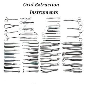 Kit dental profesional con fórceps de extracción Elevadores de raíz Escaladores y soporte de aguja Kit de extracción de dientes dentales certificado CE - Product Image 1