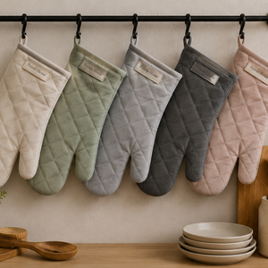 Heat Resistant Cotton Quilted <b>Kitchen</b> Oven Mitts Baking Cooking Oven Gloves Hanging Loop Direct Manufacturer Denizli Turkey OEM - Product Image 2