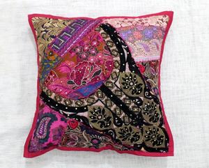 Funda de cojín bohemio Cojín indio | Almohada de retazos decorativa colorida - Product Image 1