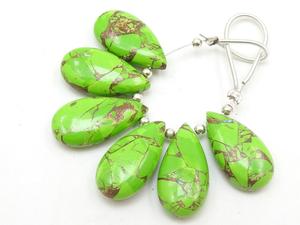 Vert Cuivre Turquoise Larme Lisse Polie Pour La Fabrication De Bijoux Paire Assorti 20X10MM Grossiste Fournitures - Product Image 5