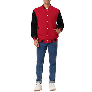 Blousons universitaires personnalisés en toile pour hommes, en polaire, col montant, poches, laine/polyester, coupe-vent, imperméables, style urbain tendance - Product Image 5