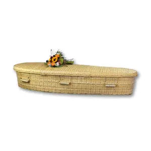 Wholesales biodegradable wicker coffins bamboo casket for the funeral high quality handmade from Vietnam