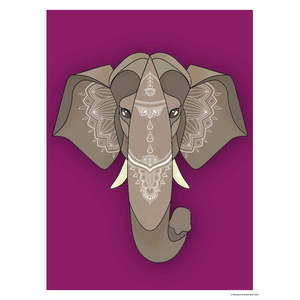 Impresión artística de elefante asiático de Madeleine, elegante patrón de naturaleza muerta - Product Image 2