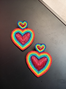 Boucles d'oreilles élégantes faites à la main de luxe «You Are Star» Boucles d'oreilles pendantes perlées avec broderie par glowin fashion - Product Image 3