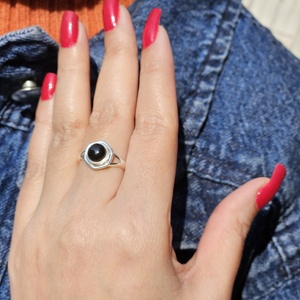 Beautiful <b>Black</b> <b>Onyx</b> Silver Gemstone <b>Ring</b> Best Gift for Christmas - Product Image 3