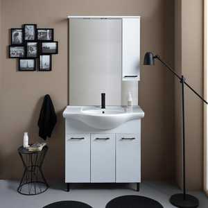 85cm 3-<b>Door</b> White Bathroom Cabinet with Sink and Ravenna Wall <b>Mirror</b> for Export - Product Image 2