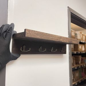 2 pezzi mensole sospese montate a parete in tessuto di metallo con gancio per chiavi per ufficio soggiorno o bagno multiuso porta borse per abbigliamento - Product Image 6