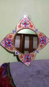 Mosaic handmade <b>glass</b> worked multicolour Fancy and attractive <b>mirror</b> - Product Image 2