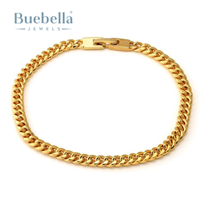 Fine 5mm 18K <b>Gold</b> Plated 925 Sterling Silver Miami Cuban Link <b>Bracelet</b> for Men Hip Hop Jewelry - Product Image 1