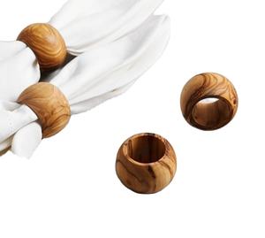 Porte-serviettes en bois de style indien classique fait à la main vaisselle de table porte-serviettes décoratif fantaisie anneaux de serviette - Product Image 1