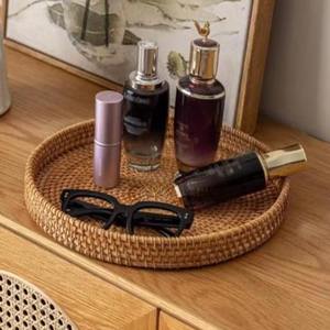 Bandeja Redonda Decorativa de Mimbre y Conchas Marinas, Estilo Boho, para Decoración de Salón y Comedor, Regalo Especial para las Fiestas - Product Image 3