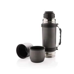 For Swiss Peak Personalized Stainless Steel Tumblers <b>Thermos</b> with 2 <b>Cups</b> Custom Merchandising - Product Image 1