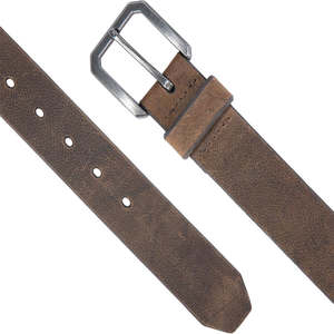 Cinturón de cuero de sillín de grano completo personalizable para hombre, estilo clásico duradero con hebilla de aleación de níquel y Bronce Antiguo resistente - Product Image 1