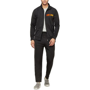 Pantalon de survêtement à capuche en coton imprimé bouffant de logo personnalisé pour hommes ensemble de jogging 2 pièces Streetwear surdimensionné avec fermeture éclair survêtement pour l'hiver - Product Image 2