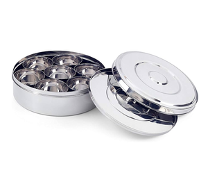 Boîtes à épices en acier inoxydable Conteneur avec couvercle Artisanat personnalisé Boîte à épices en acier d'excellente qualité - Product Image 5