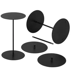 Juego de 3 soportes de exhibición de pizza Diseño simple Hierro Forma redonda Hecho a mano Color negro Ideal para magdalenas de pizza a precio asequible - Product Image 5