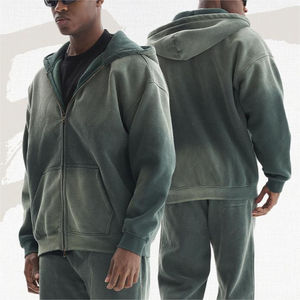 Conjunto Deportivo Casual para Hombre 2025, Sudadera con Capucha y Pantalones de Felpa Gruesa, Estilo Lavado, Tendencia de Invierno, 100% Sólido - Product Image 1