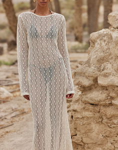 2026 été Maxi a-ligne robe de plage pour les femmes ODM Style Vietnam mousseline de soie tissu Anti-rides papillon manches conception Simple - Product Image 3