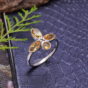 92.5เงินสเตอร์ลิง3กรัมแหวนธรรมชาติสีเหลืองซิทรินพลอยคลาสสิกช่องเทคโนโลยีผู้หญิงเครื่องประดับ - Product Image 4