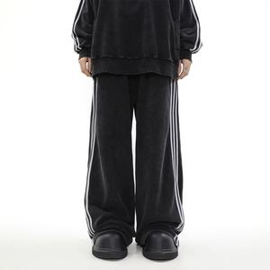 Pantalones de chándal sueltos de calle de algodón 100% personalizados de fábrica, pantalones acampanados sueltos pesados, pantalones Vintage - Product Image 4