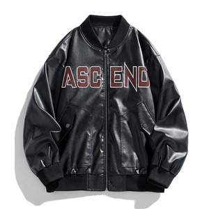 Veste en peau de mouton XXL 8XL pour homme Manteau oversize de baseball noir en toile Bomber moto Style décontracté pour le camping d'automne - Product Image 6