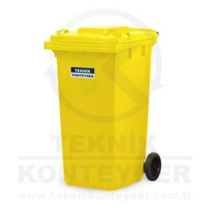 Turkish Manufacturer EcoFriendly Luxury 240L Plastic Waste Container without <b>Pedal</b> Yellow Color Best Outdoor Standing Induction - Product Image 3