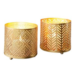 Atractivos Portavelas Votivos de Metal Dorado con Patrón de Corte Láser, Soporte para Velas de Té de Hierro, Hecho a Mano, para Decoración del Hogar, en Oferta - Product Image 1