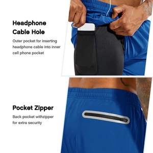 Pantalones cortos de gimnasio de doble capa de 7 pulgadas para hombre con bolsillo, transpirables, elásticos, de secado rápido, para correr y entrenar, pantalones cortos deportivos para hombre - Product Image 5
