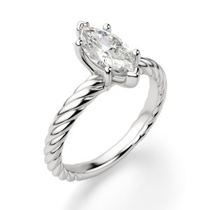 Marquise Cut Diamond Fiji Set Anillo de compromiso solitario para mujer - Product Image 2