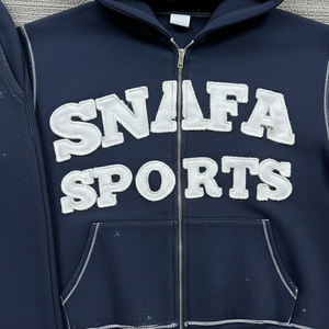 Survêtement élégant avec logo personnalisé, broderie appliquée délavée, vêtements décontractés pour hommes, nouveau style, survêtements personnalisés - Product Image 4