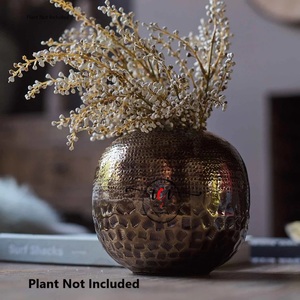 Florero de suelo de Metal texturizado de aluminio de estilo moderno, recién llegado, decoración para fiesta de boda, jardín, hogar, con diferentes acabados - Product Image 2