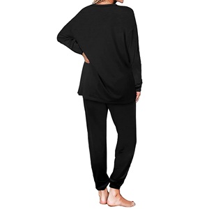 Mode femmes survêtement décontracté deux pièces ensemble à capuche jogging costume vêtements en gros - Product Image 2