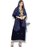 Robe Kaftan Turque Modeste et Simple pour Femme Musulmane, Style Dubaï, Broderie Perlée, Mousseline Unie, Coupe Trapèze Longue, 100% Polyester