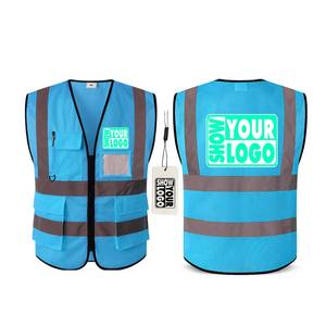 High Visibility Breathable <b>Reflective</b> Vest Jacket for Construction Security Mesh Fabric Safety Vest with Reflector Clothing - Product Image 1