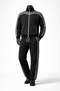 Conjunto Deportivo Personalizado para Hombre, Chaqueta con Cremallera y Pantalones Jogger, Mezcla de Algodón y Poliéster, OEM ODM, para Gimnasio, Entrenamiento, Casual - Product Image 6