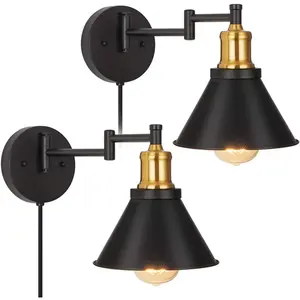 Nuevo aspecto moderno sala de estar comedor lámparas de pared negras/conos luz interior Hotel candelabro de pared para dormitorio decoración del hogar Scones - Product Image 1
