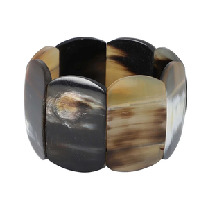 Pulsera Curva Hecha a Mano con Cuerno de Búfalo Ecológico, Diseño Clásico Moderno para Mujeres y Hombres - Product Image 1