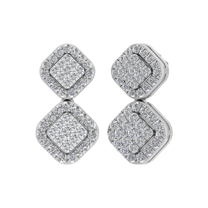 Elegantes pendientes de moissanita para mujer 950 platino moda racimo joyería fina para compromiso boda OEM ODM - Product Image 2