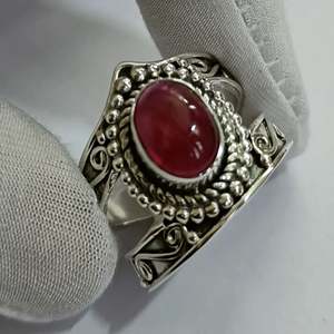 Navya <b>Craft</b> Handmade 925 Sterling Silver Women's <b>Ring</b> Boho Christmas Anniversary Jewelry with Carnelian Ruby IGI Certified - Product Image 2
