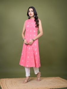 Colección Exclusiva de Diseñador: Kurtis Rama de Algodón Puro de Manga Corta Estilo Verano para Mujer, Corte A, Listos para Usar, con Estilo Étnico y a la Moda - Product Image 4