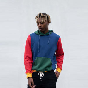 Sweat à capuche à blocs multicolores pour hommes-Pull audacieux et élégant avec blocage des couleurs vives, parfait pour le streetwear décontracté - Product Image 1