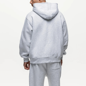 Chándal con Capucha y Cremallera para Hombre, 100% Algodón de Alta Calidad, Corte Regular, Hombros Caídos, Color Sólido, Peso Medio, Invierno, Estampado Informal - Product Image 3