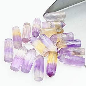 Natural Ametrine Faceted Pencil Shape Carved Gemstone Beads for Jewelry Making 7x20mm Carving <b>Healing</b> <b>Crystal</b> Charms Wholesale - Product Image 1