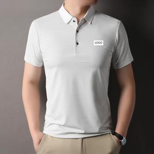 Polo de golf respirant avec logo personnalisé, doublure en tissu évacuant l'humidité, polo de golf, t-shirt à manches courtes uni, polo de golf pour hommes - Product Image 2