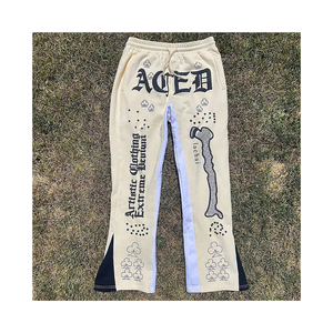 Premium Acid Wash <b>Trousers</b> Men Vintage Cotton Washed Streetwear Pants Bulk Supply - Product Image 1