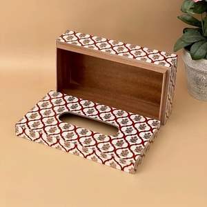 ที่ใส่กล่องทิชชู่ลายไม้สไตล์วินเทจลวดลายอินเดียดั้งเดิมสำหรับอพาร์ทเมนท์สุดหรูทันสมัย - Product Image 2