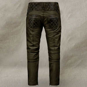 กางเกงหนังแฟชั่นน้ำหนักเบา สวมใส่สบาย ดีไซน์ทันสมัย ทรงตรง เอวยางยืด ระดับกลาง สไตล์ไฮสตรีท สำหรับผู้ชาย - Product Image 3